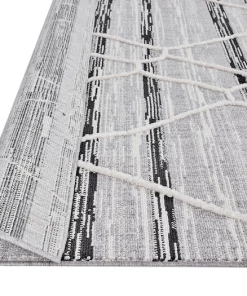 Miss Amara Lena Grey Black Abstract Textured Rug