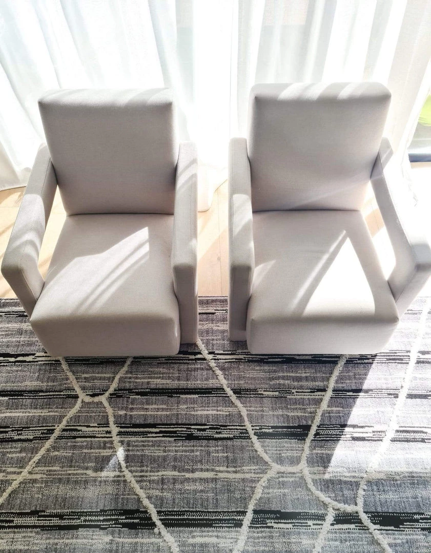 Miss Amara Lena Grey Black Abstract Textured Rug