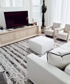 Miss Amara Lena Grey Black Abstract Textured Rug