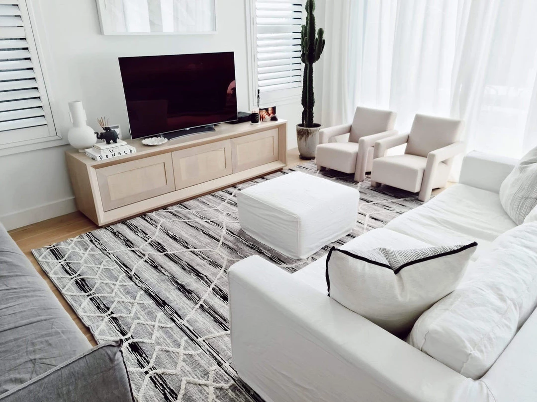 Miss Amara Lena Grey Black Abstract Textured Rug