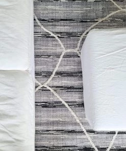 Miss Amara Lena Grey Black Abstract Textured Rug