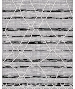 Miss Amara Lena Grey Black Abstract Textured Rug