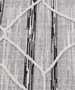 Miss Amara Lena Grey Black Abstract Textured Rug