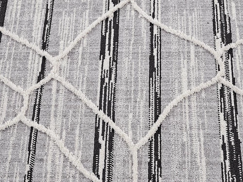 Miss Amara Lena Grey Black Abstract Textured Rug