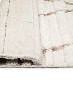 Miss Amara Leona Ivory Beige Tribal Wool Shag Rug