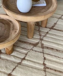 Miss Amara Leona Ivory Beige Tribal Wool Shag Rug