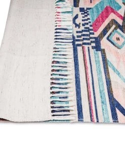 Miss Amara Lexi Blue And Pink Abstract Tribal PET Rug All Rugs