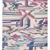 Miss Amara Lexi Blue And Pink Abstract Tribal PET Rug All Rugs