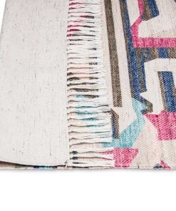 Miss Amara Lexi Blue And Pink Abstract Tribal PET Runner Rug All Rugs