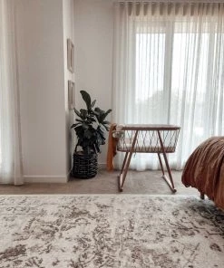 Miss Amara Liliana Cream And Brown Traditional Distressed Floral Rug All Rugs