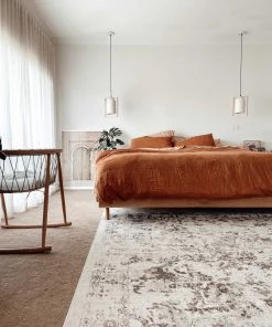 Miss Amara Liliana Cream And Brown Traditional Distressed Floral Rug All Rugs