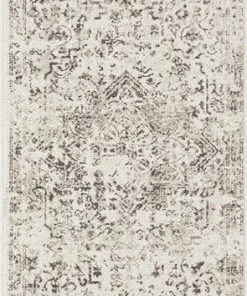 Miss Amara Liliana Cream And Brown Traditional Distressed Floral Runner Rug