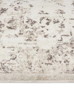Miss Amara Liliana Cream And Brown Traditional Distressed Floral Runner Rug