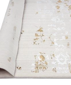 Miss Amara Lindy Cream Ivory And Gold Traditional Floral Runner Rug