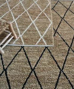 Miss Amara Tove Diamond Pattern Natural Hemp And Wool Rug All Rugs