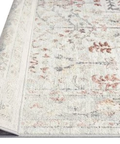 Miss Amara Livvie Blue And Orange Multi-Colour Distressed Rug All Rugs