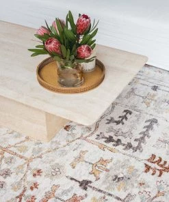 Miss Amara Livvie Blue And Orange Multi-Colour Distressed Rug All Rugs