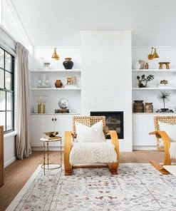 Miss Amara Livvie Blue And Orange Multi-Colour Distressed Rug All Rugs