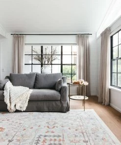 Miss Amara Livvie Blue And Orange Multi-Colour Distressed Rug All Rugs