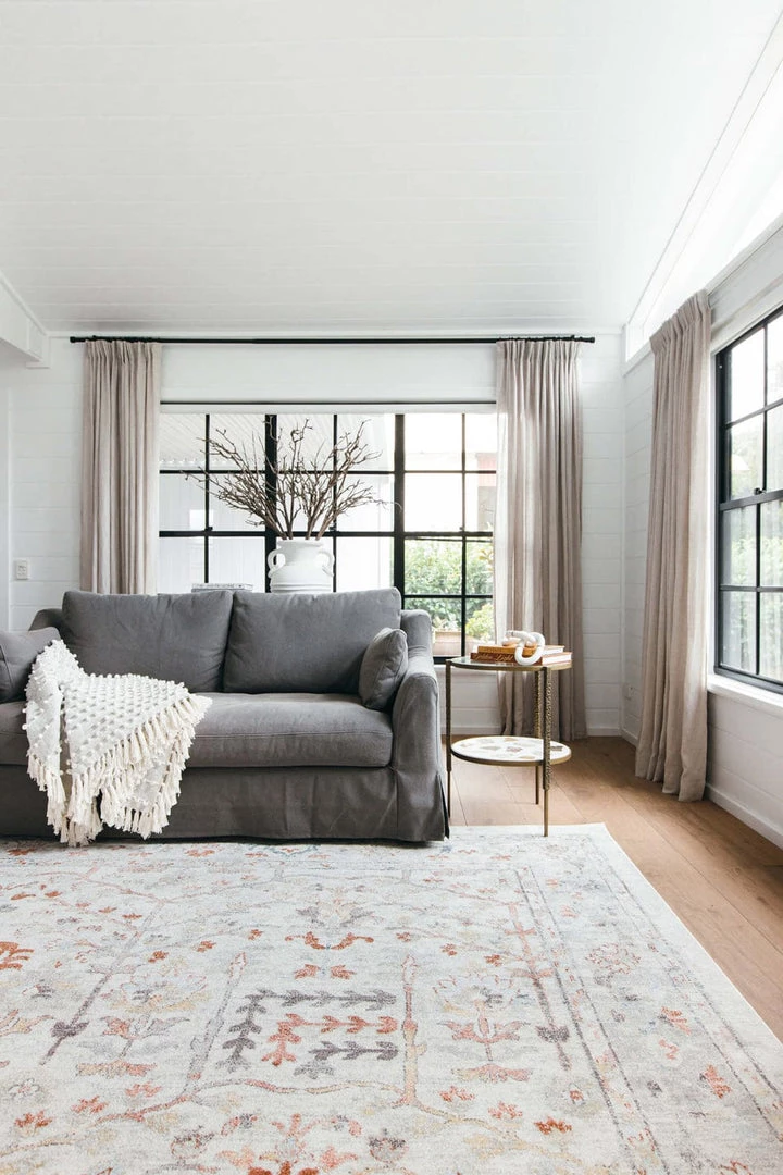 Miss Amara Livvie Blue And Orange Multi-Colour Distressed Rug All Rugs