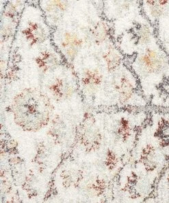 Miss Amara Livvie Blue And Orange Multi-Colour Distressed Round Rug