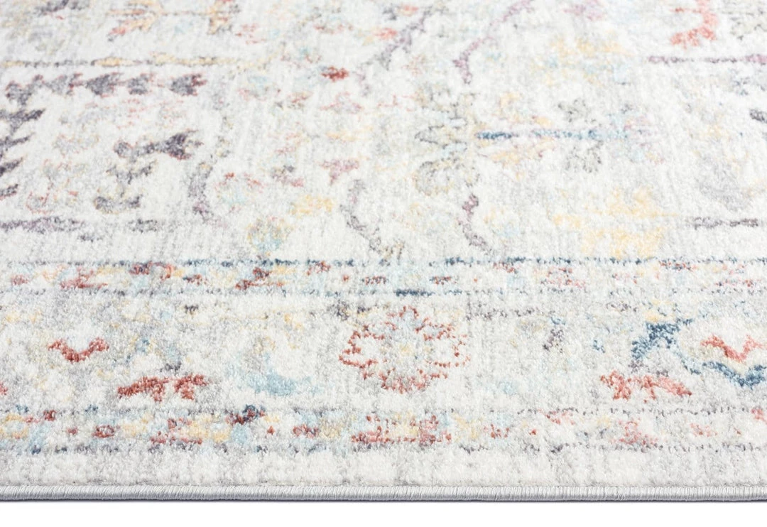 Miss Amara Livvie Blue And Orange Multi-Colour Distressed Rug All Rugs