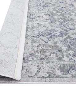 Miss Amara All Rugs Lorna Grey Blue And Ivory Transitional Distressed Motif Rug