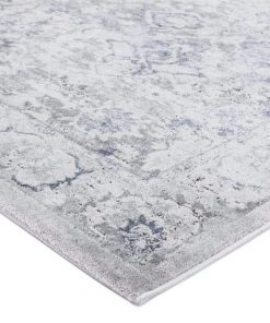 Miss Amara All Rugs Lorna Grey Blue And Ivory Transitional Distressed Motif Rug