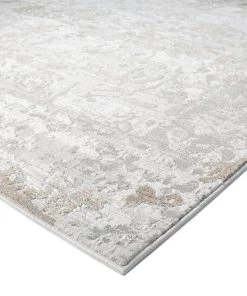 Miss Amara All Rugs Louise Grey Ivory And Beige Distressed Floral Rug