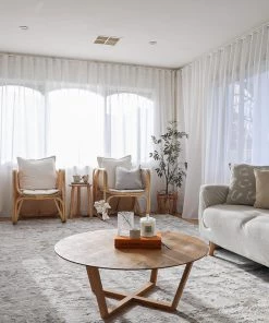 Miss Amara All Rugs Louise Grey Ivory And Beige Distressed Floral Rug