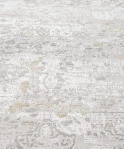 Miss Amara All Rugs Louise Grey Ivory And Beige Distressed Floral Rug