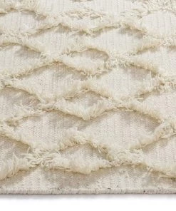 Miss Amara Lova Diamond Pattern Ivory Wool Rug