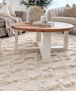 Miss Amara Lova Diamond Pattern Ivory Wool Rug