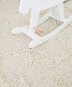 Miss Amara Lova Diamond Pattern Ivory Wool Rug