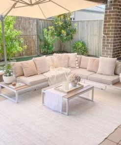 Miss Amara Lucinda Cream And Beige Indoor Outdoor PET Rug All Rugs