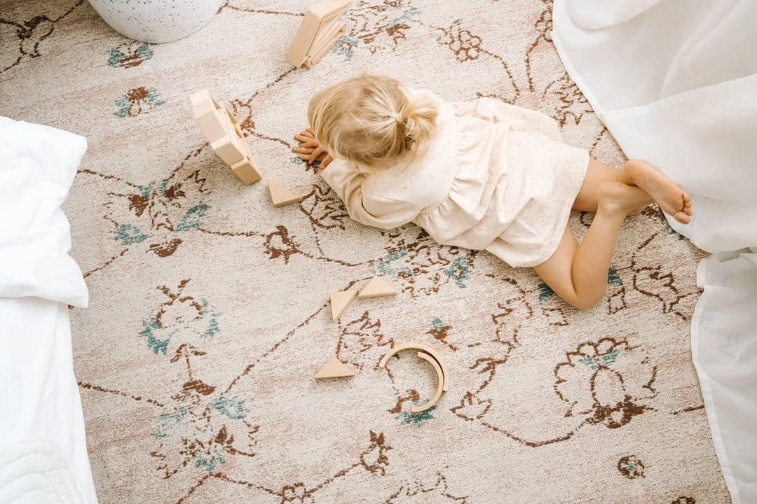 Miss Amara All Rugs Luna Blue And Pink Floral Rug