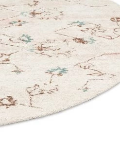 Miss Amara Luna Blue And Pink Floral Round Rug