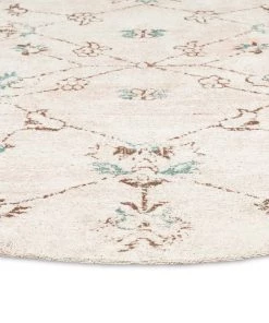 Miss Amara Luna Blue And Pink Floral Round Rug