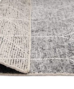 Miss Amara Mae Grey And Ivory Hand Knotted Cotton Bamboo Rug