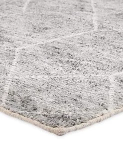 Miss Amara Mae Grey And Ivory Hand Knotted Cotton Bamboo Rug