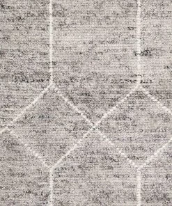 Miss Amara Mae Grey And Ivory Hand Knotted Cotton Bamboo Rug