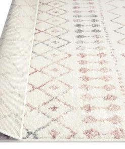 Miss Amara Maggie Pink And Grey Tribal Diamond Rug