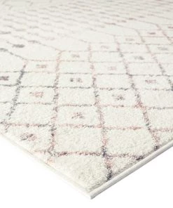 Miss Amara Maggie Pink And Grey Tribal Diamond Rug