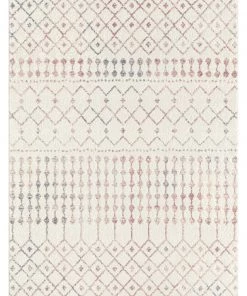 Miss Amara Maggie Pink And Grey Tribal Diamond Rug