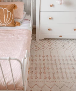 Miss Amara Maggie Pink And Grey Tribal Diamond Rug