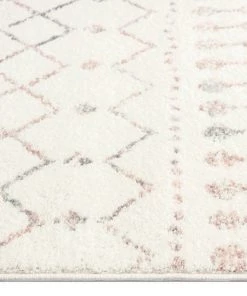 Miss Amara Maggie Pink And Grey Tribal Diamond Rug