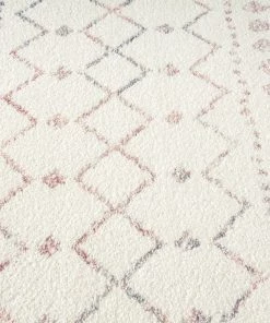 Miss Amara Maggie Pink And Grey Tribal Diamond Rug