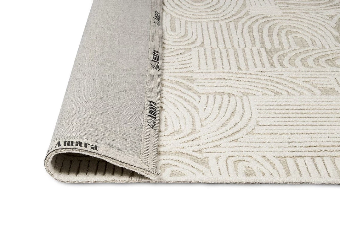 Miss Amara All Rugs Maisie Cream And Ivory Textured Tribal Rug