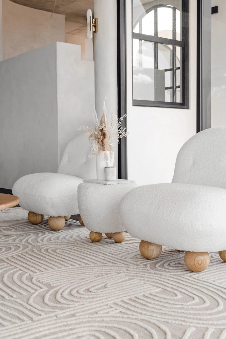 Miss Amara All Rugs Maisie Cream And Ivory Textured Tribal Rug