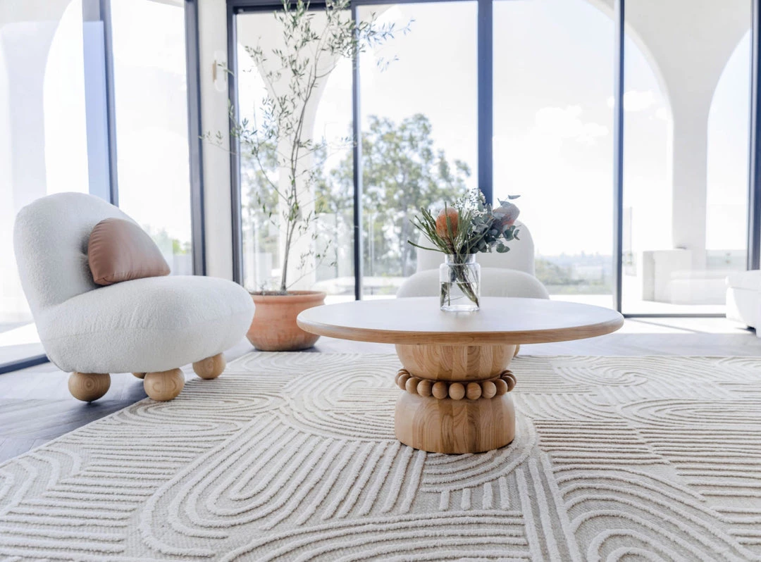 Miss Amara All Rugs Maisie Cream And Ivory Textured Tribal Rug